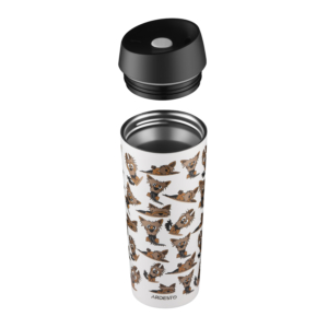 ARDESTO Travel mug Coffee Time Yorkie 450ml, stainless steel, beige