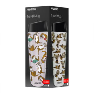 ARDESTO Travel mug Coffee Time Otter 450ml, stainless steel, beige