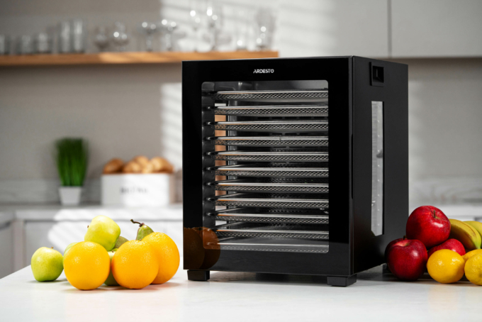 Dryer for products Ardesto FDB-1242, 850W, pallets -12x3cm, max-70°С, timer, electronic control, stainless steel, black