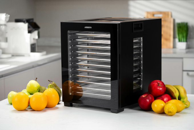 Dryer for products Ardesto FDB-1242, 850W, pallets -12x3cm, max-70°С, timer, electronic control, stainless steel, black