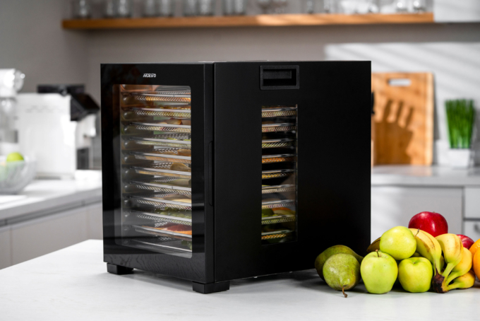 Dryer for products Ardesto FDB-1242, 850W, pallets -12x3cm, max-70°С, timer, electronic control, stainless steel, black