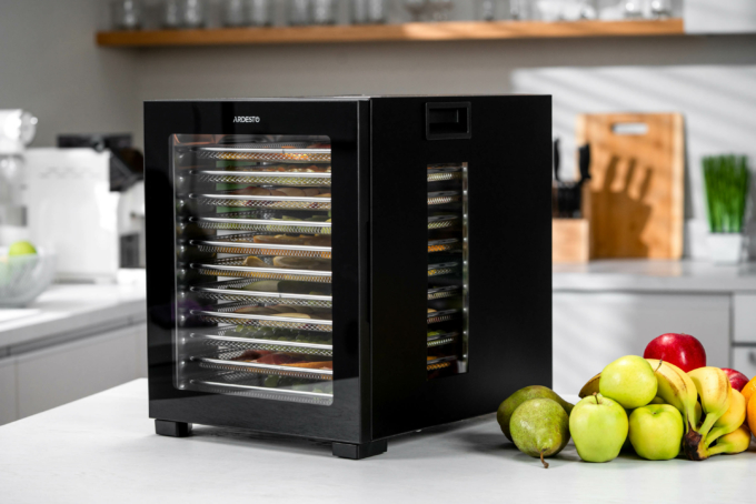 Dryer for products Ardesto FDB-1242, 850W, pallets -12x3cm, max-70°С, timer, electronic control, stainless steel, black