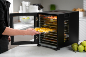 Dryer for products Ardesto FDB-1242, 850W, pallets -12x3cm, max-70°С, timer, electronic control, stainless steel, black