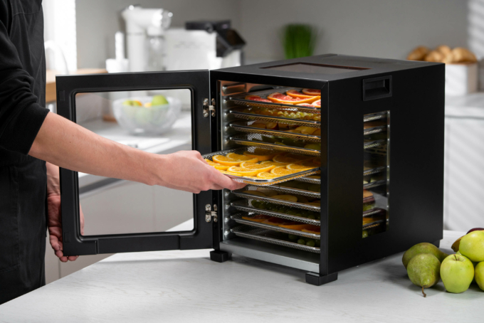 Dryer for products Ardesto FDB-1242, 850W, pallets -12x3cm, max-70°С, timer, electronic control, stainless steel, black