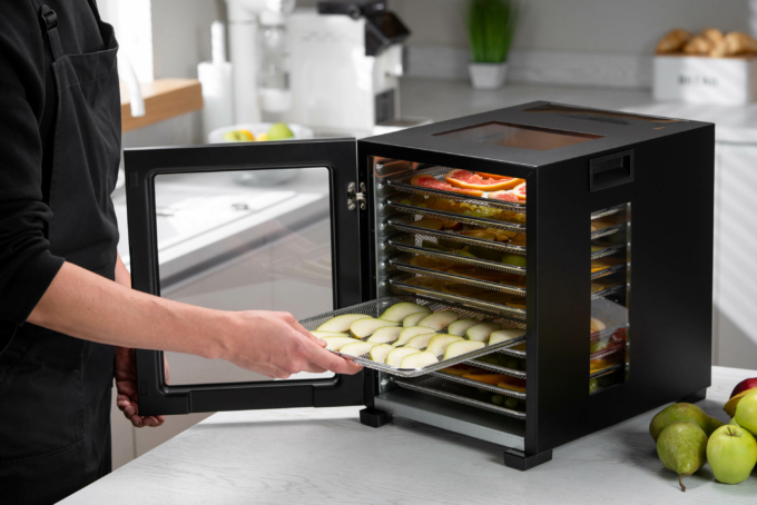 Dryer for products Ardesto FDB-1242, 850W, pallets -12x3cm, max-70°С, timer, electronic control, stainless steel, black