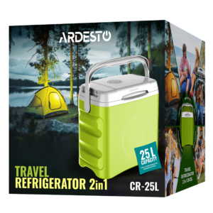 Холодильник дорожній ARDESTO, 2в1, 25л, 220/12В, підігрів 55°C, охолодження 18-20°C, USB-порт, 4.8кг, салатовий