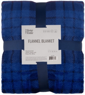 Плед ARDESTO Flannel 160х200см, 100% полиэстер, клетка, синий