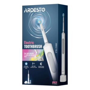 Ardesto toothbrush electric ETB-I114W, 10th. fluct/min, nozzle-3, IPX7, white