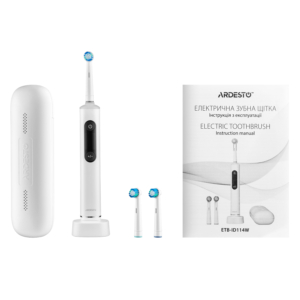 Щітка зубна електр. Ardesto, ETB-ID114W, 10т. колив/хв, насадок-3, з дісплеєм, IPX7, білий