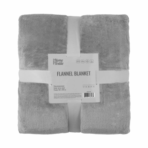 Плед ARDESTO Flannel 160х200см, 100% полиэстер, серый светлый