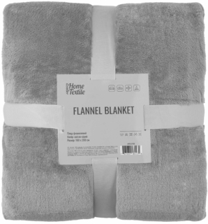 Плед ARDESTO Flannel 160х200см, 100% полиэстер, серый светлый