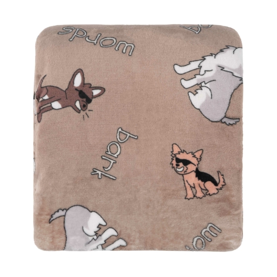 Flannel blanket ARDESTO 160x200cm, 100% polyester, dogs with sunglasses