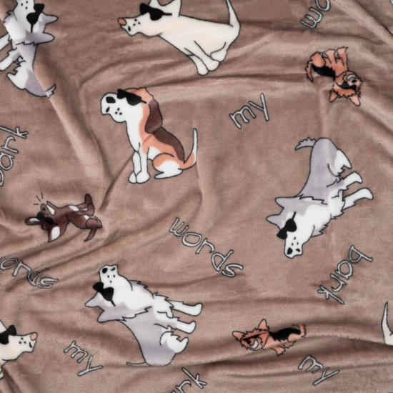 Flannel blanket ARDESTO 160x200cm, 100% polyester, dogs with sunglasses