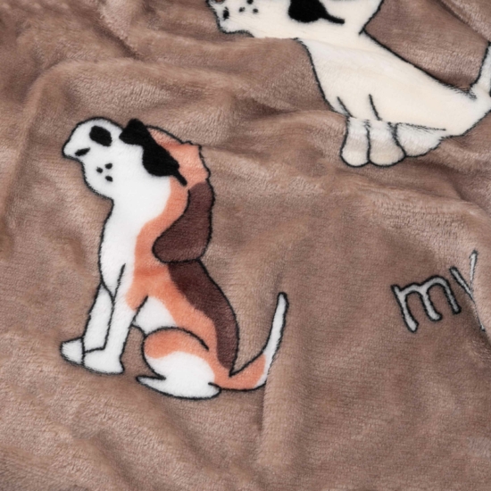 Flannel blanket ARDESTO 160x200cm, 100% polyester, dogs with sunglasses