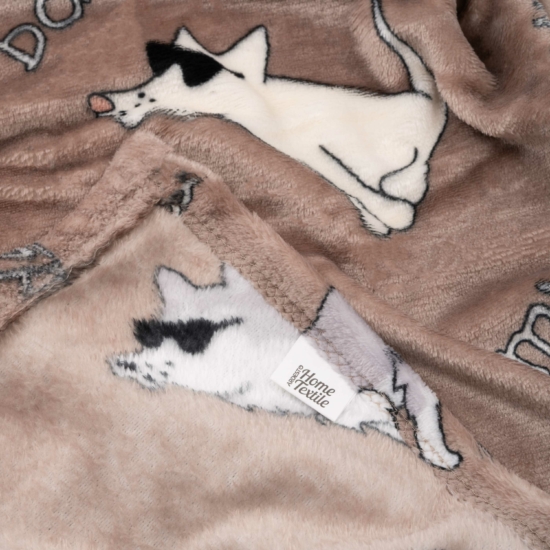 Flannel blanket ARDESTO 160x200cm, 100% polyester, dogs with sunglasses