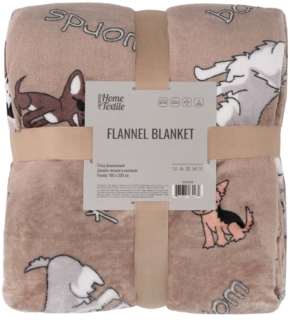 Плед ARDESTO Flannel 160х200см, 100% полиэстер, собачки в очках