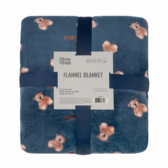 Плед ARDESTO Flannel 160х200см, 100% полиэстер, плюшевые мишки