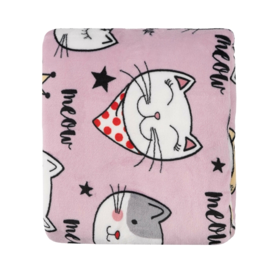 Flannel blanket ARDESTO 160x200cm, 100% polyester, cats