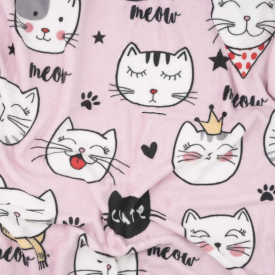 Flannel blanket ARDESTO 160x200cm, 100% polyester, cats