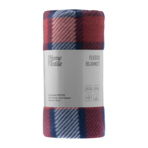 Fleece blanket ARDESTO 130x160cm, 100% polyester, blue and burgundy tartan