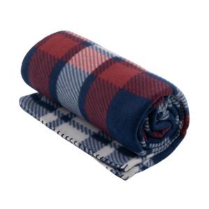 Fleece blanket ARDESTO 130x160cm, 100% polyester, blue and burgundy tartan