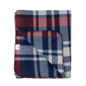 Fleece blanket ARDESTO 130x160cm, 100% polyester, blue and burgundy tartan
