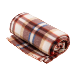 Fleece blanket ARDESTO 130x160cm, 100% polyester, white and brown tartan