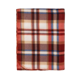 Fleece blanket ARDESTO 130x160cm, 100% polyester, white and brown tartan