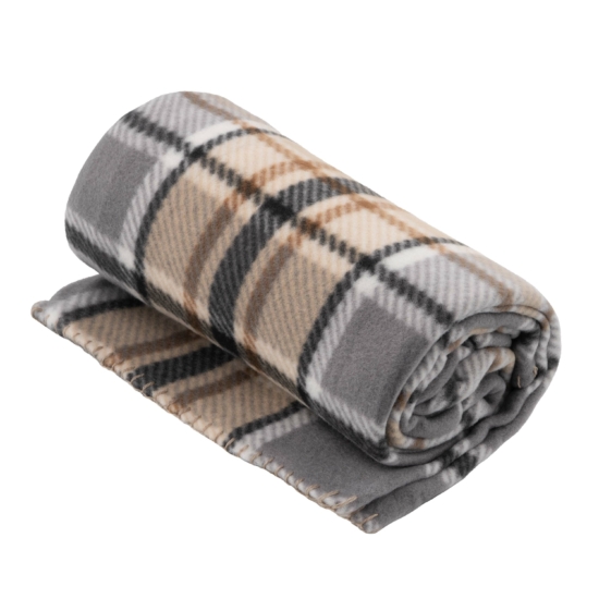 Плед ARDESTO Fleece 130×160см, 100% поліестер, клітинка, сірий