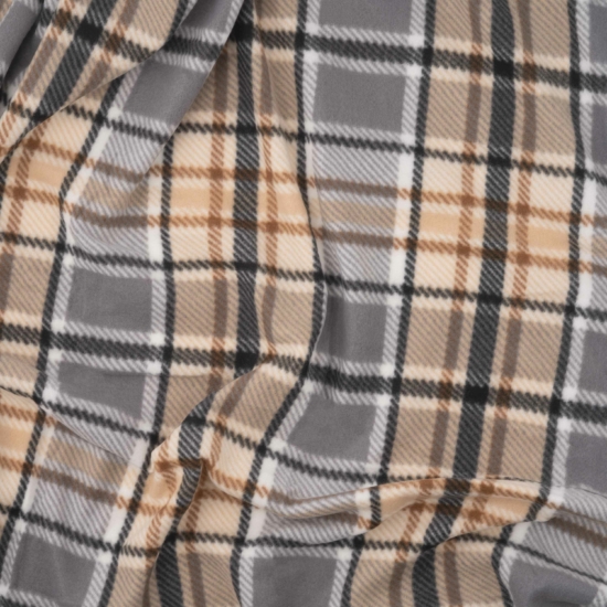 Плед ARDESTO Fleece 130×160см, 100% поліестер, клітинка, сірий