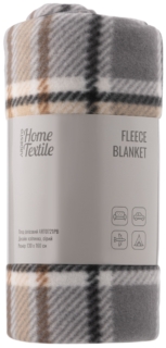 Плед ARDESTO Fleece 130×160см, 100% полиэстер, клетка, серый