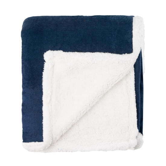 Плед ARDESTO Sherpa 160х200см, 100% полиэстер, синий темный