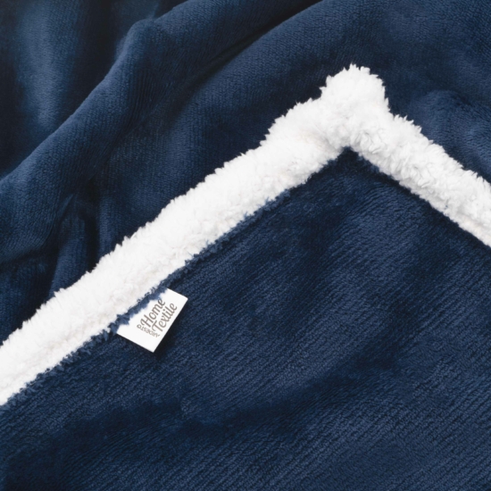 Плед ARDESTO Sherpa 160х200см, 100% полиэстер, синий темный