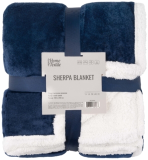 Плед ARDESTO Sherpa 160х200см, 100% полиэстер, синий темный
