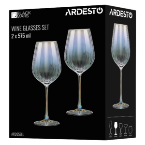 Wine glasses set ARDESTO Black Mars Zenith 575ml, 2pcs, glass, transparent