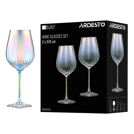 Набір келихів для вина ARDESTO Black Mars Zenith 575мл, 2шт, скло, прозорий