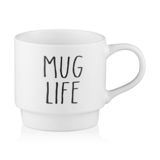 Набір чашок на підставці Ardesto, 4шт., 320мл, кераміка, метал, білий