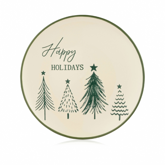Ardesto Plate Christmas New Year’s, 21cm, ceramic