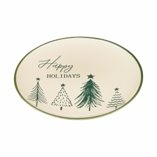 Ardesto Plate Christmas New Year’s, 21cm, ceramic