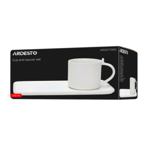 Набор чашка с блюдцем, 250мл, фарфор, белый