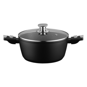 Casserole with glass lid ARDESTO Gemini Bari, 3.9l, aluminum, black