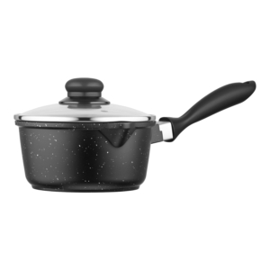 Ківш зі скляною кришкою ARDESTO Gemini Anzio, 1.2л, алюміній, чорний