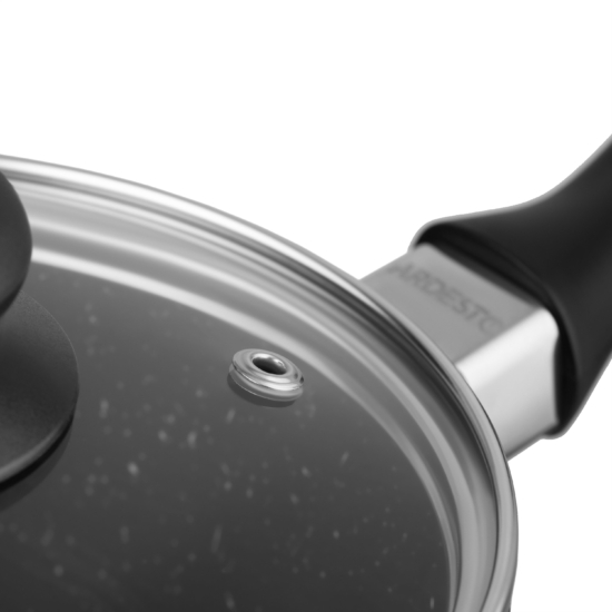 Ківш зі скляною кришкою ARDESTO Gemini Anzio, 1.2л, алюміній, чорний