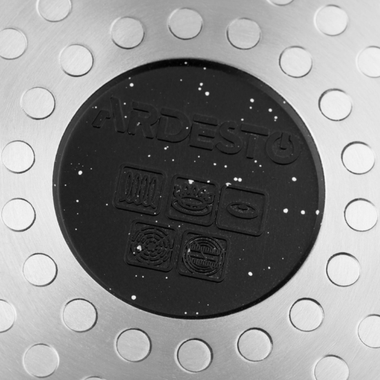 Ківш зі скляною кришкою ARDESTO Gemini Anzio, 1.2л, алюміній, чорний