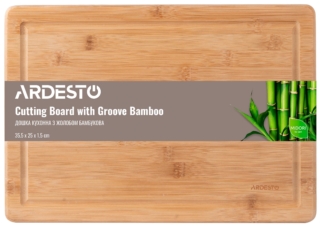Cutting board with groove ARDESTO Midori, 35.5х25х1.5cm, bamboo