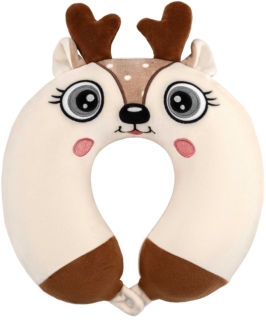 Neck pillow ARDESTO Travel Reindeer 30х30cm, polyurethane foam, white