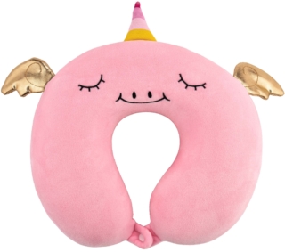 Neck pillow ARDESTO Travel Unicorn 30х30cm, polyurethane foam, pink