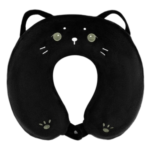 Neck pillow ARDESTO Travel Black Cat 30х30cm, polyurethane foam, black
