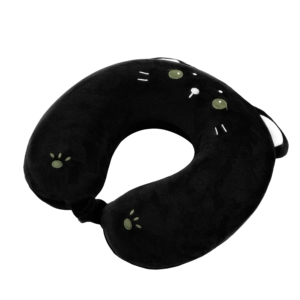 Neck pillow ARDESTO Travel Black Cat 30х30cm, polyurethane foam, black