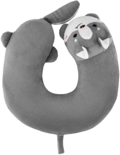 Neck pillow ARDESTO Travel Grey Cat 28х28cm, polyurethane foam, polyester PP fiber, grey